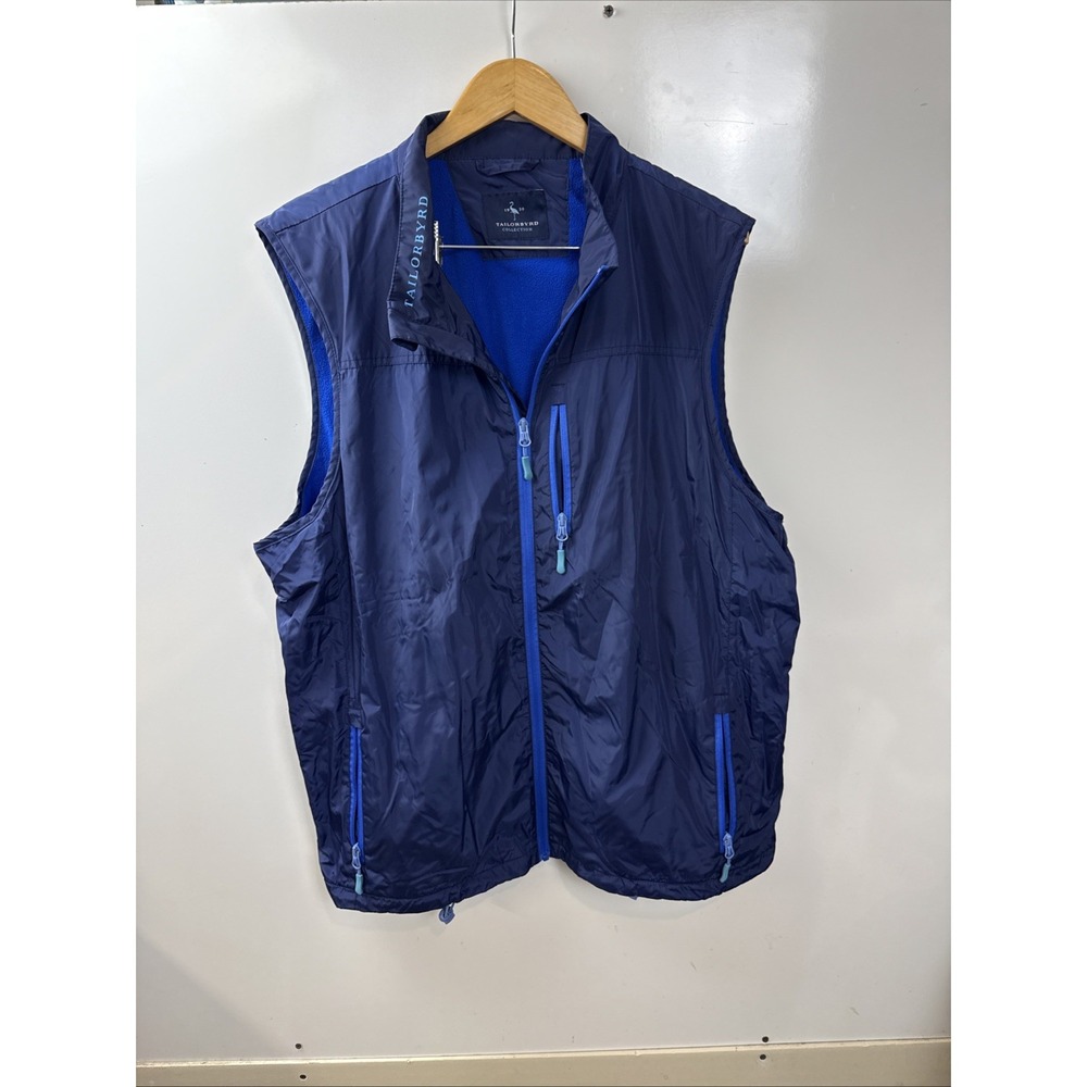 TailorByrd Golf Vest Fleece Lined Performance Golf  Blue Size 2XL